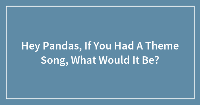 Hey Pandas, If You Had A Theme Song, What Would It Be? (Closed)