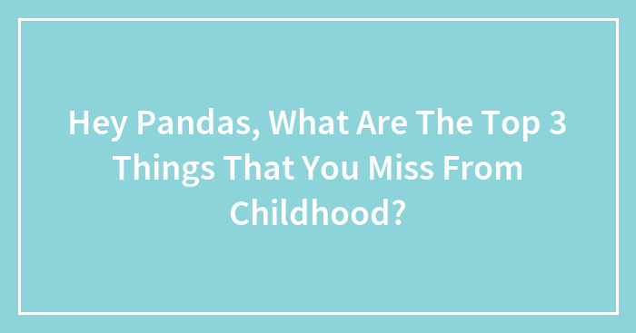 Hey Pandas, What Are The Top 3 Things That You Miss From Childhood? (Closed)