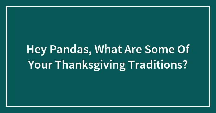 Hey Pandas, What Are Some Of Your Thanksgiving Traditions? (Closed)