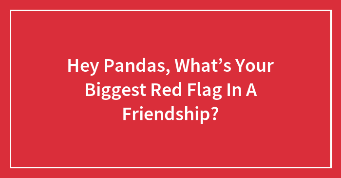 Hey Pandas, What’s Your Biggest Red Flag In A Friendship?