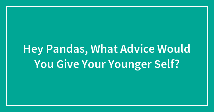 Hey Pandas, What Advice Would You Give Your Younger Self? (Closed)