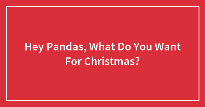 Hey Pandas, What Do You Want For Christmas? (Closed)