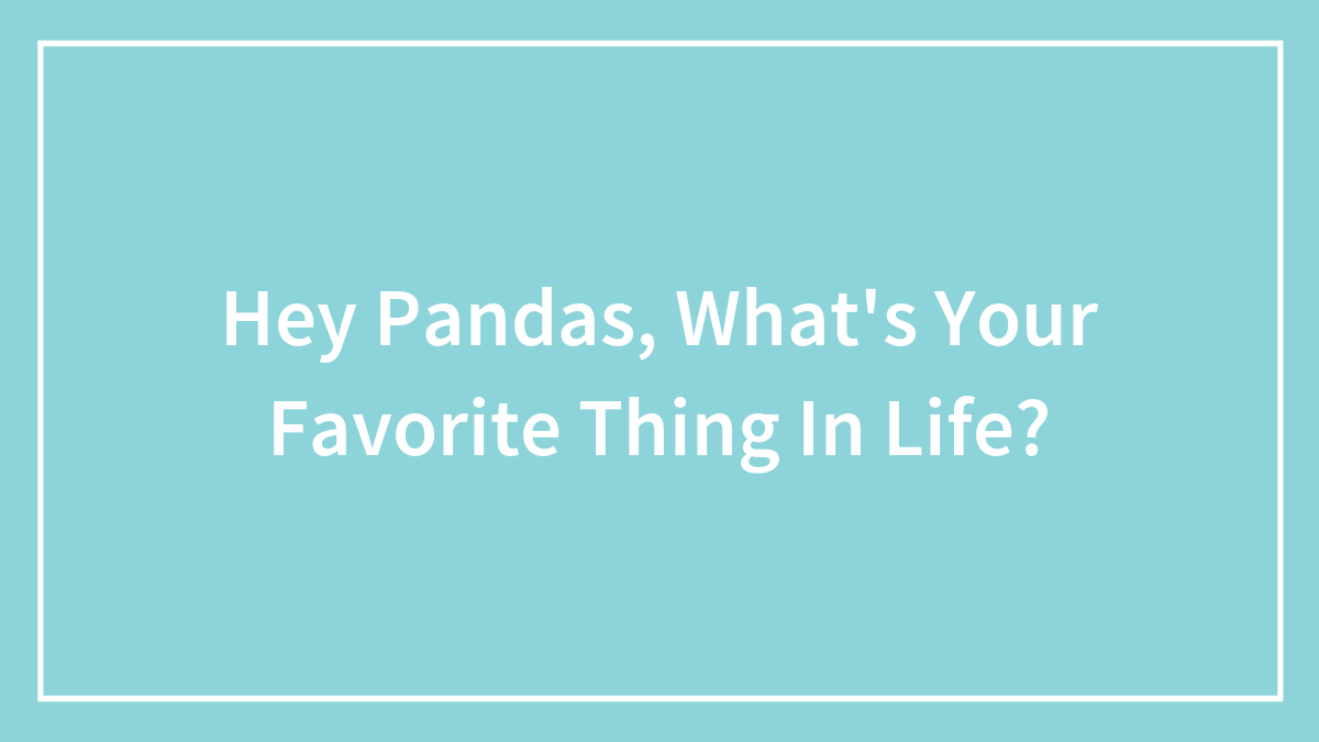 Hey Pandas, What’s Your Favorite Thing In Life? (Closed)