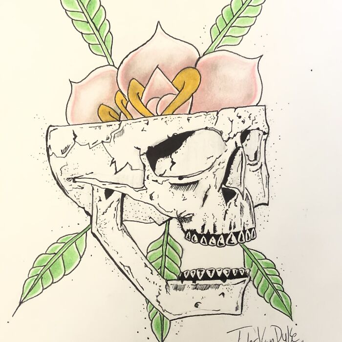 I Like To Draw Skulls, And Here Is My Art Journey (9 Pics)