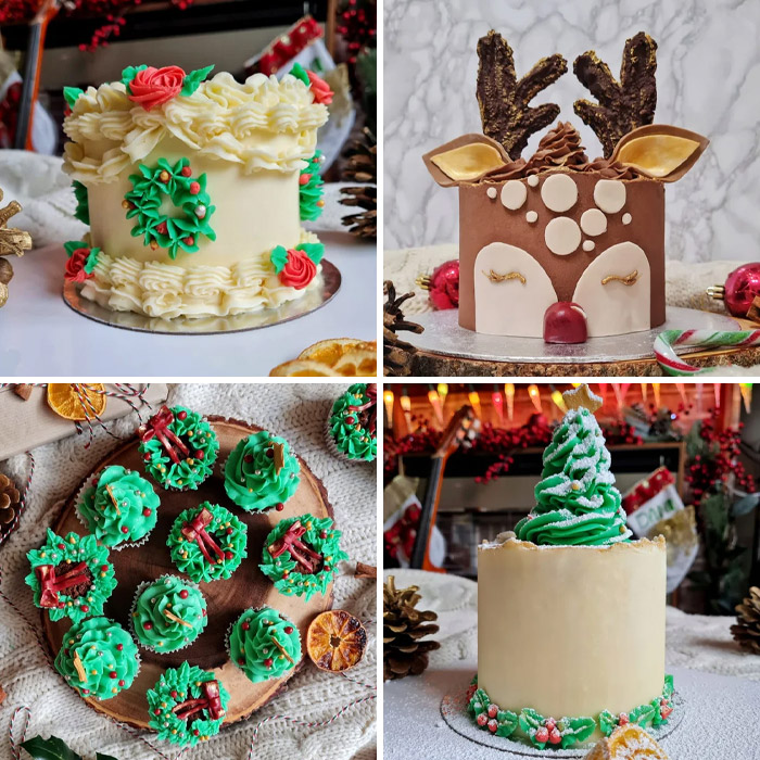 A Few Of The Christmas Cakes And Cupcakes Mum Has Baked This Month