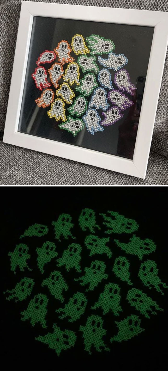 First Time Using Glow In The Dark Thread! Pattern By Lolacrowcrossstitch On Etsy