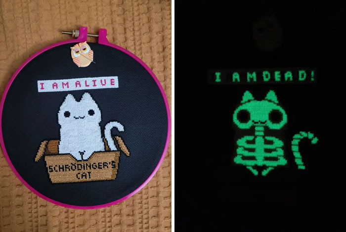 First Time Using Glow In The Dark Thread, It Was Super Fiddly And The Stitches Came Out Quite Messy But I Love The Glow