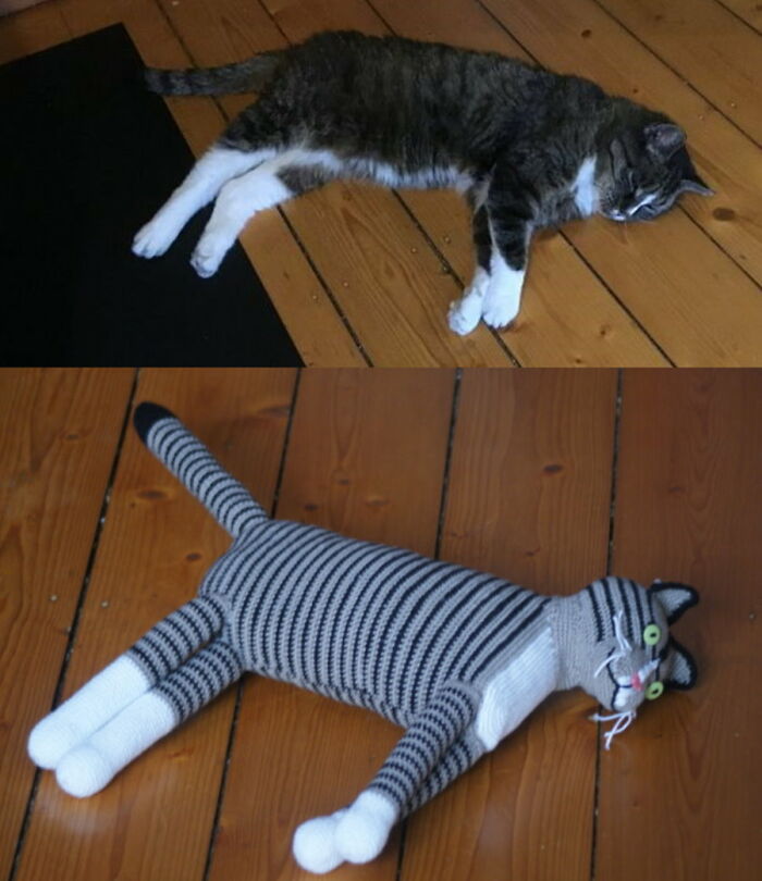 I'm Not A Crocheter (Obviously), But I Made A Crochet Version Of My Cat Ida