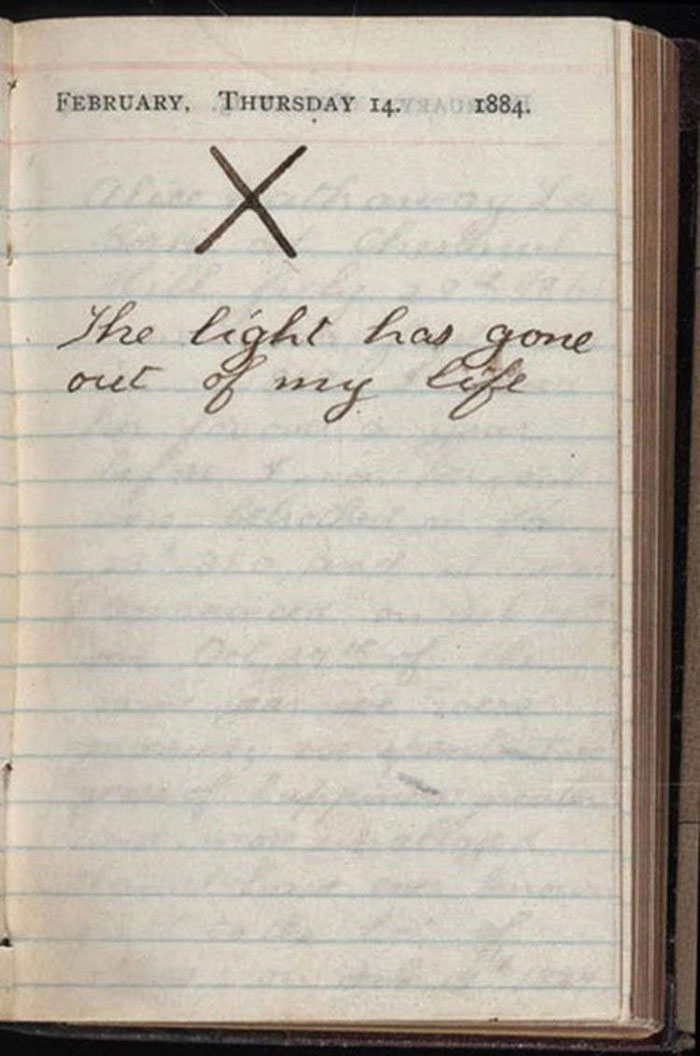 Diario de Theodore Roosevelt el día que murieron su esposa y su madre, 1884