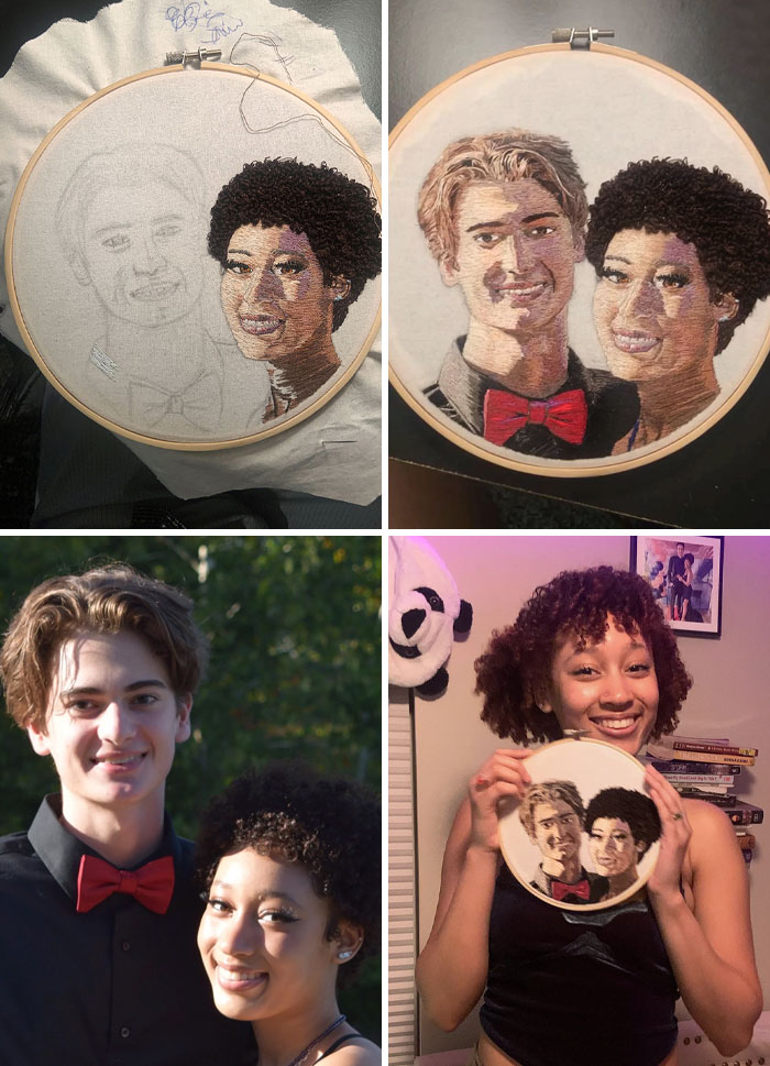 A Gift For My Girlfriend. This Is My First Real Embroidery Project, And I Wanted To Share It Because I Am Happy With How It Turned Out A Gift For My Girlfriend. This Is My First Real Embroidery Project, And I Wanted To Share It Because I Am Happy With How It Turned Out