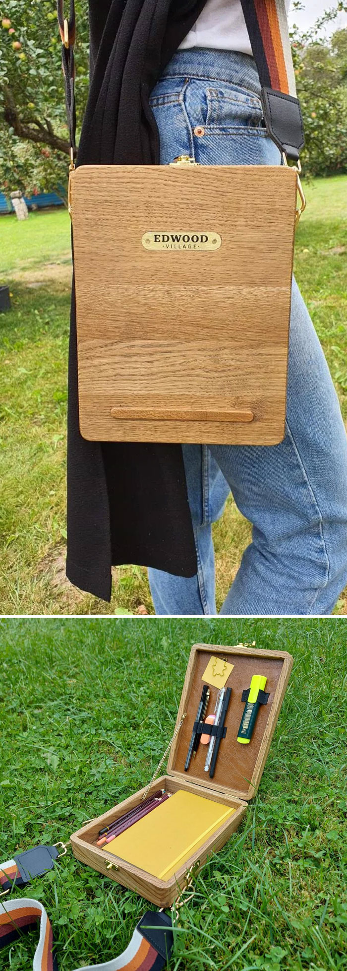 My Husband Made Me This Wood Bag As I Started Doing More Of Urban Sketching