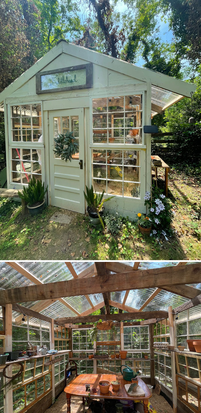 Wife Wanted A Greenhouse. Repurposed Wood And Windows Wife Wanted A Greenhouse. Repurposed Wood And Windows