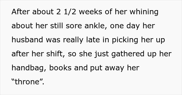 The Internet Applauds This Woman For Exposing Entitled Colleague Who’d Been Faking A "Sprained Ankle" For 2½ Weeks
