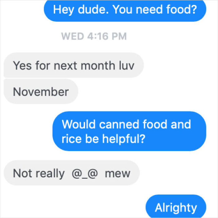 A FB Friend Said They Couldn't Afford To Eat After Their Boyfriend Moved Out, I Offered To Send Them Food