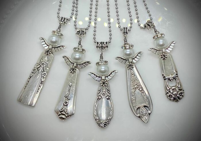 I Made Some Angel Necklaces From Vintage Silver Plated Spoon Handles!