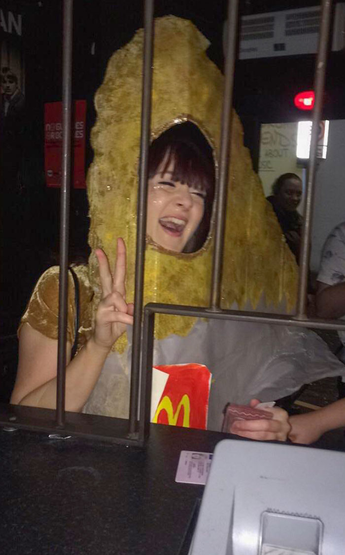 Throwback To When I Worked In A Nightclub And This Girl Came In Dressed As A McDonald's Hash Brown