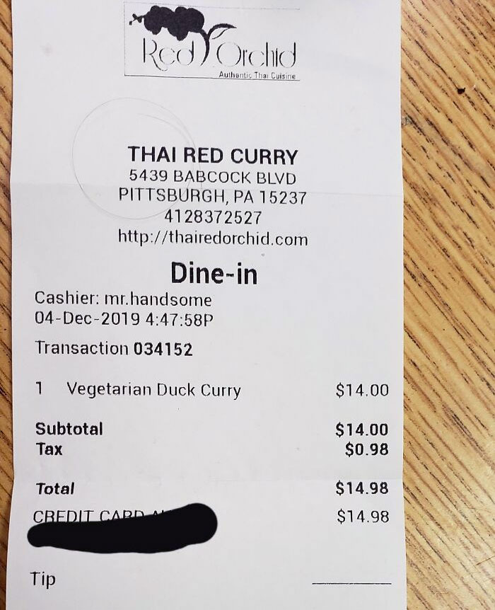 I Got A Laugh At The Name Of The Cashier On My Friend's Pickup Receipt