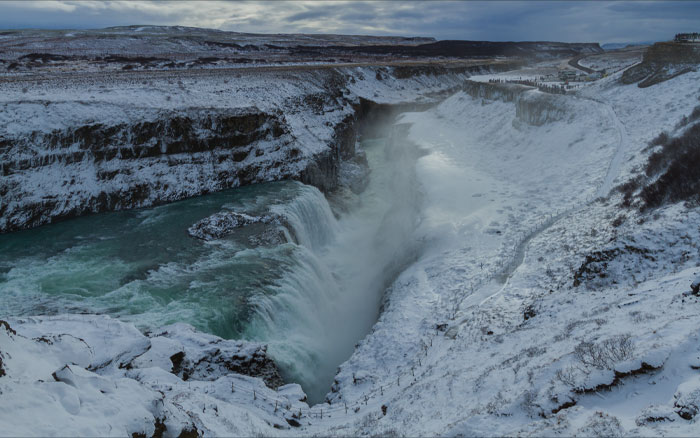 Iceland river in winter
