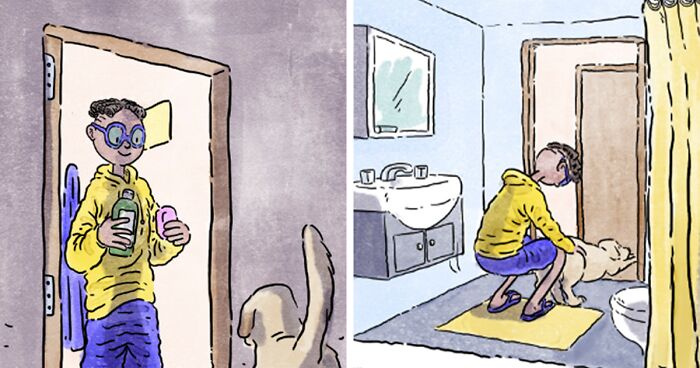 Artist Creates Heartfelt Comics About Life With A New Dog Without Using A Single Word (5 New Stories)
