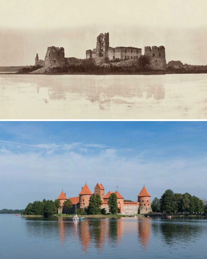 Castillo insular de Trakai, Lituania. Construido en el siglo XIV y restaurado en la década de 1950-1960