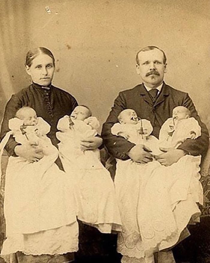 New Parents Of Quadruplets, Late 1880s