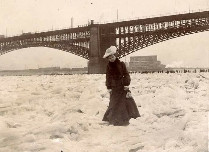 A Woman On The Frozen Mississippi River At St. Louis, Missouri, 1905