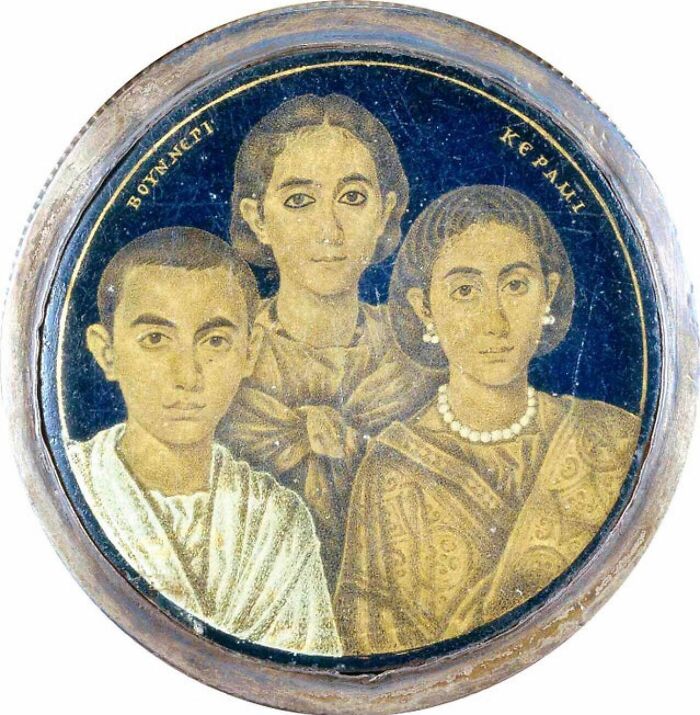 A Mother With Her Children, 1,800 Years Ago. Alexandria, Roman Egypt