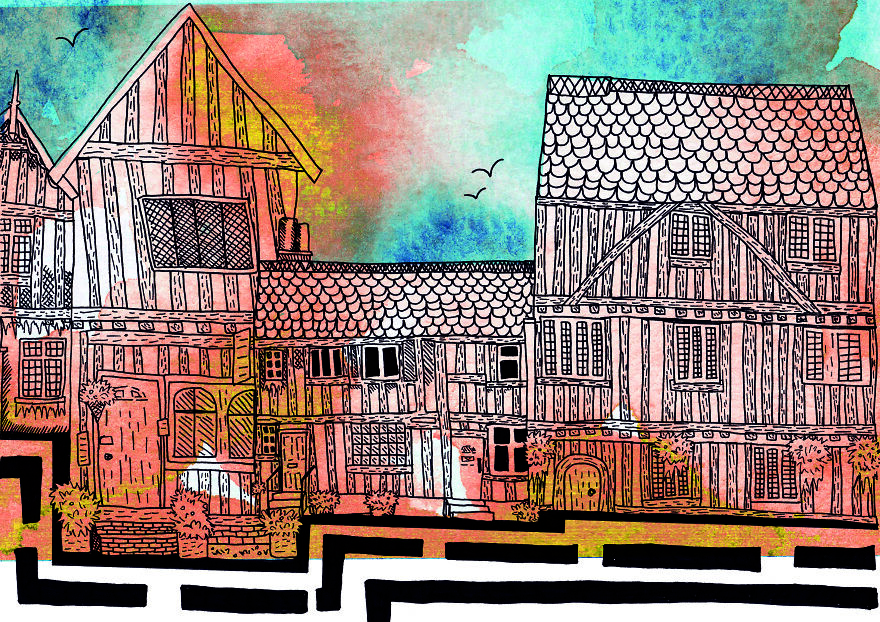 I Illustrated A Series Of Travel Drawings Inspired By My Homeland - East Anglia, UK (5 Pics)