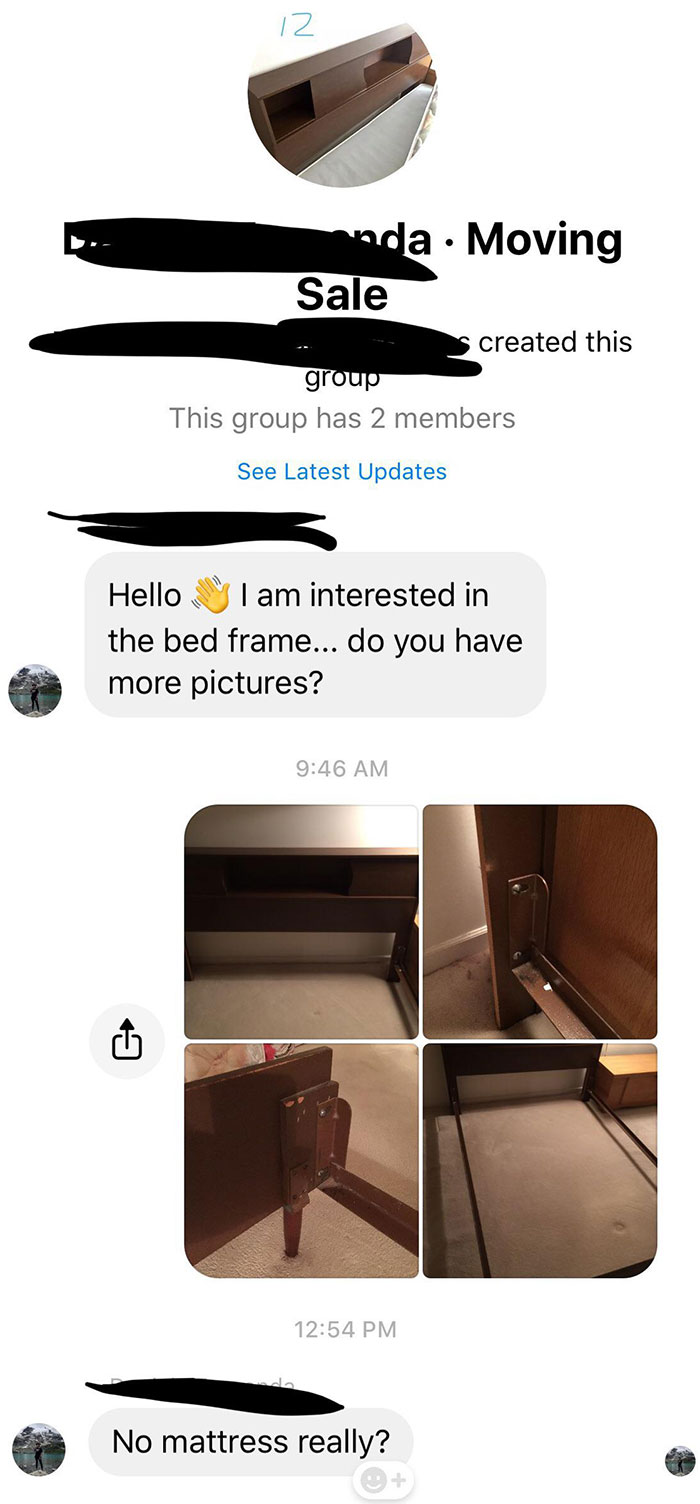 Selling A Queen Bed Frame On Facebook Marketplace For $10 And Get This Idiotic Question