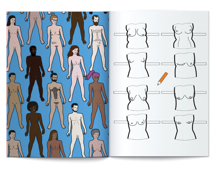 I Drew An Undressed Dress Up Doll To Practice Body Positivity And To Colour Outside The Lines Of The Strict Male/Female Binary