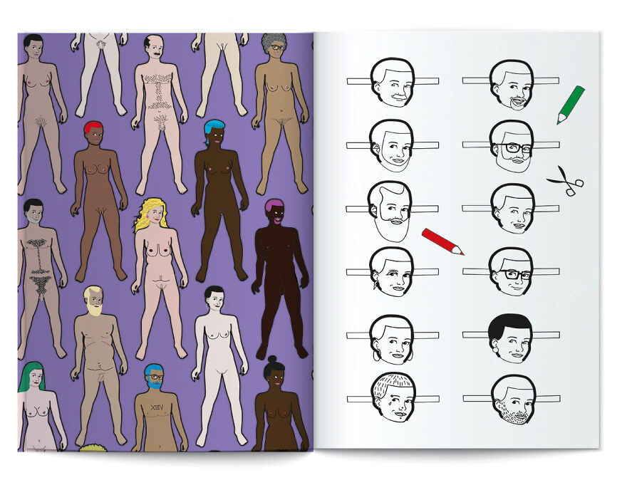 I Drew An Undressed Dress Up Doll To Practice Body Positivity And To Colour Outside The Lines Of The Strict Male/Female Binary