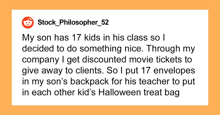 Parent Gives Their Son’s Kindergarten Classmates Movie Vouchers, Calls Other Parents “Greedy” And “Cheap” After They Confront Them