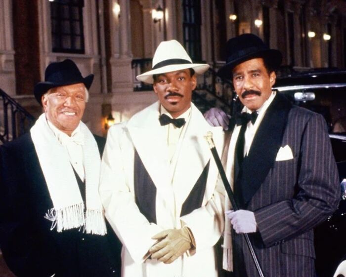 Eddie Murphy, Richard Pryor And Redd Foxx On The Sets Of Harlem Nights, 1989