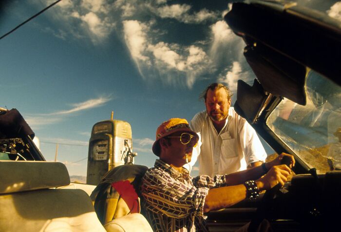 Terry Gilliam And Johnny Depp On The Set Of 'Fear And Loathing In Las Vegas'