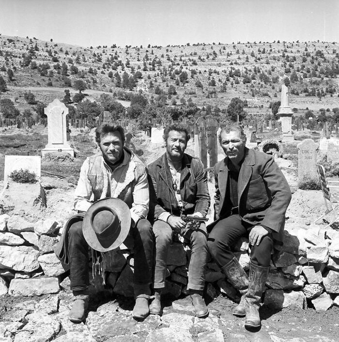 'the Good, The Bad And The Ugly': Clint Eastwood, Eli Wallach And Lee Van Cleef On Location
