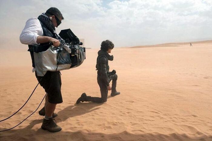 Cinematographer Greig Fraser And Timothée Chalamet Shooting Dune