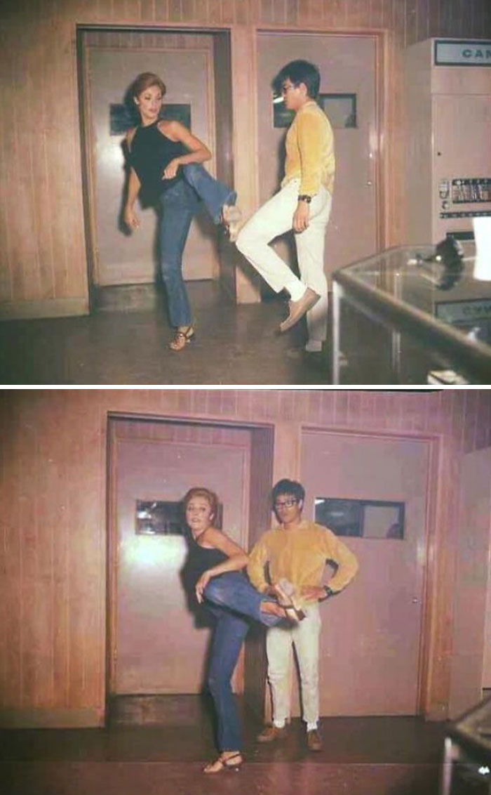 Bruce Lee Choreographing Sharon Tate For 'The Wrecking Crew' (1968)