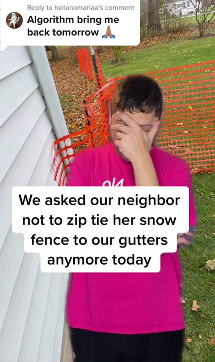 “Looks Like We Got Karen As A Neighbor”: Man Gets Into A War With Neighbor Who Zip-Tied Her Snow Fence To His Gutters