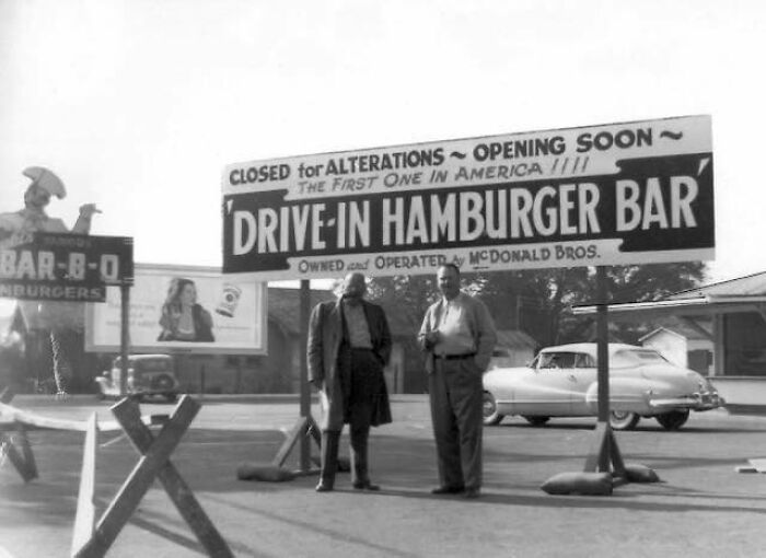 McDonald Brothers In Front Of Soon To Open 1st Ever Mcdonald’s, 1948