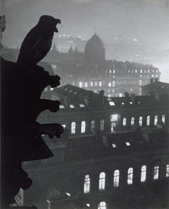 Nocturnal View From Notre-Dame Overlooking The Hotel-Dieu, Paris, 1933
