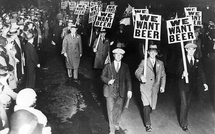 Protesters March During Prohibition, Chicago, 1920's