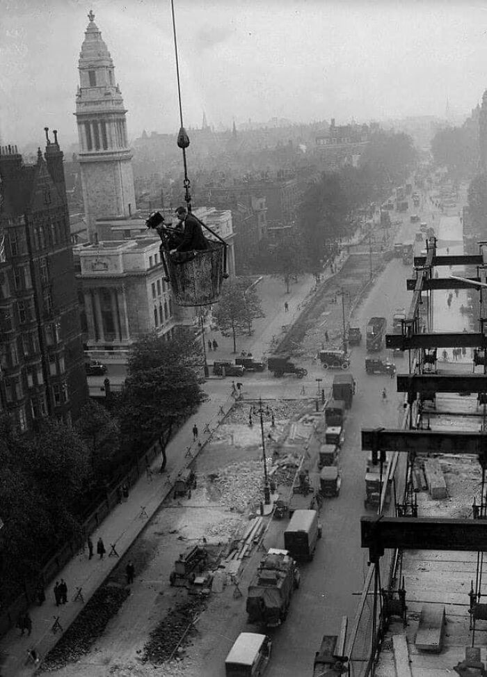 A Cameraman Filming Over Baker Street , London 1930