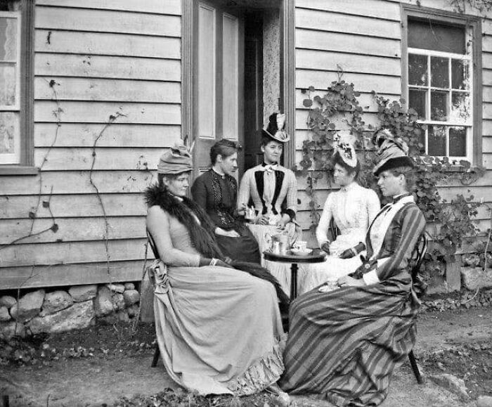 Women Having Tea, New Zealand, 1890
