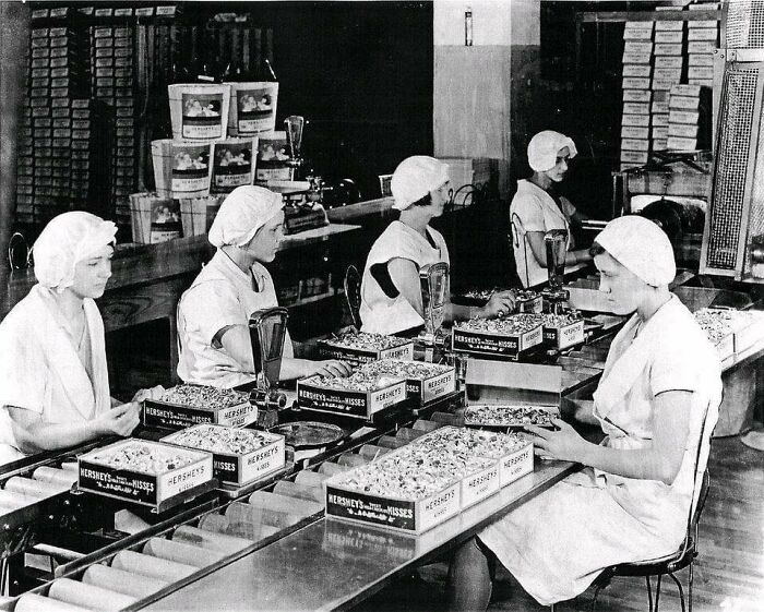 Hershey Kisses Being Individually Hand-Wrapped, 1935