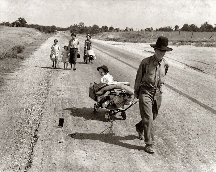 A Family Is Forced To Leave Their Home During The Great Depression, Pittsburg County, Oklahoma, June, 1938