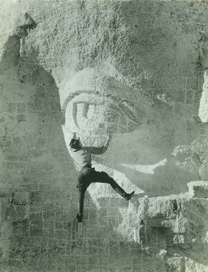 Carving Eye On Mount Rushmore, 1930s