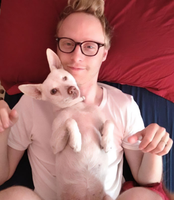 I Present You My Husband And Our One-Eyed Furry Baby. Don't They Look The Same?