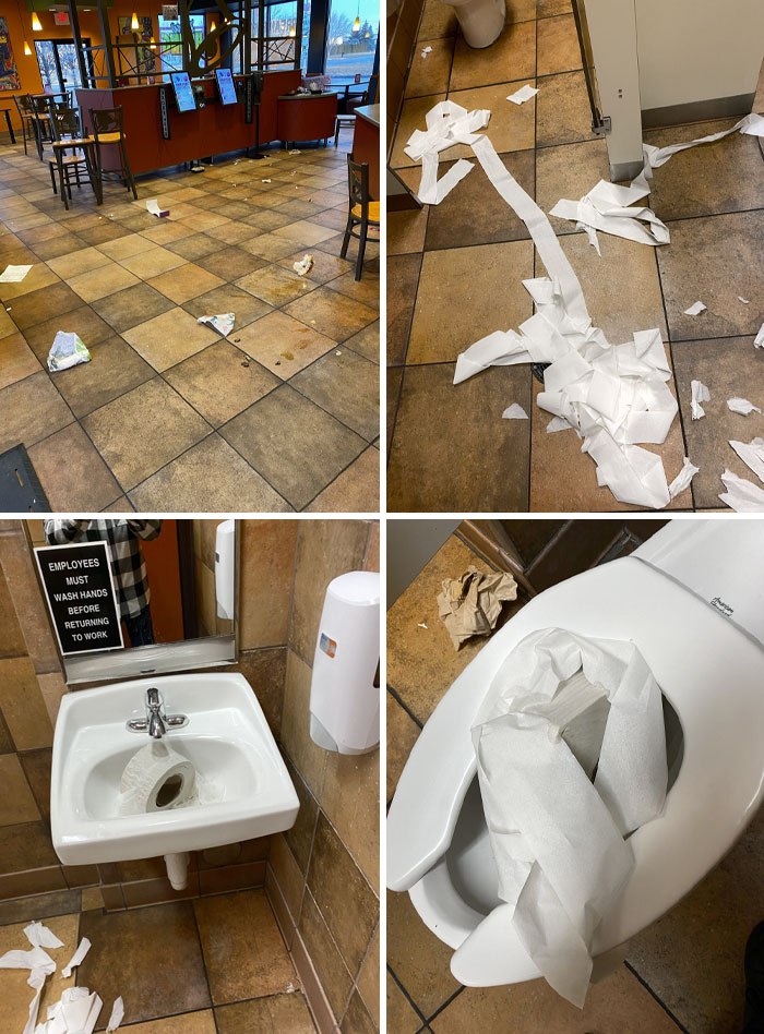 I Just Walked In As A Taco Bell Cleaning Captain. Apparently, An Employee Brought In Her Kids On The Night Shift And Made A Mess