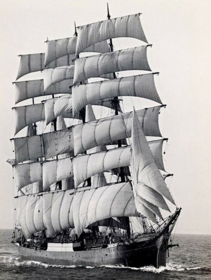 The World's Last Commercial Ocean-Going Sailing Ship - Pamir - Rounding Cape Horn, 1949