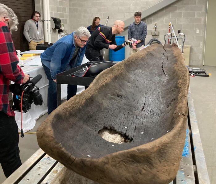 A 15-Foot-Long Dugout Canoe Discovered Last Fall In Wisconsin's Lake Mendota Has Been Scanned With High-Tech Tools And Found To Have Dated To Around 1,200 Years Ago